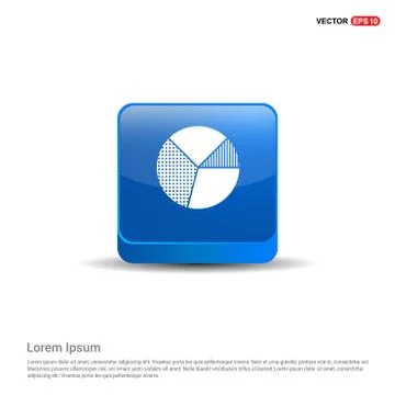 Pie graph icon - 3d Blue Button Stock Illustration