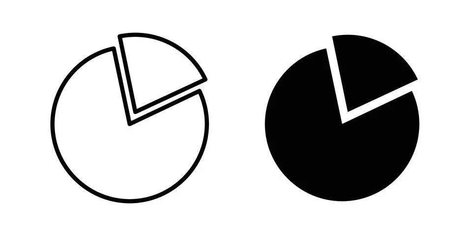 Pie graph icon illustration. Pixel perfect vector graphics Stock Illustration