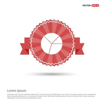 Pie graph icon - Red Ribbon banner Illustrazione stock