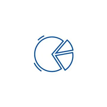 Pie graph line icon concept. Pie graph flat vector symbol, sign, outline Stock Illustration