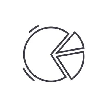 Pie graph  vector line icon, sign, illustration on background, editable strokes Stock Illustration