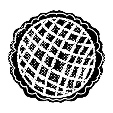 Pie. Graphics, linocut. Vector texture black element. Illustrazione stock