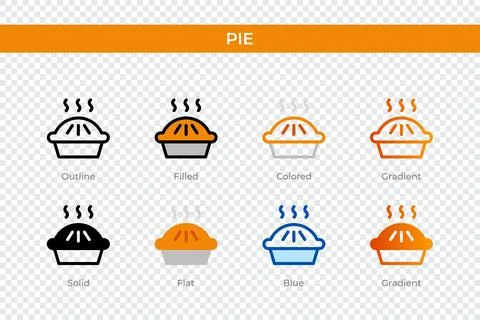 Pie icon in different style. pie vector icons designed in outline, solid, c.. イラスト素材