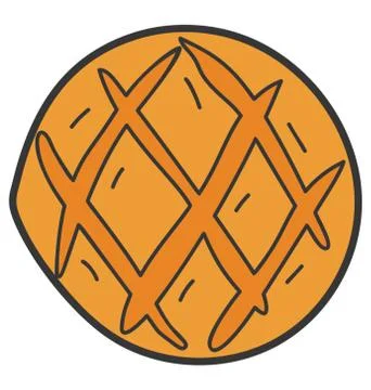 Pie icon in doodle vector Stock Illustration