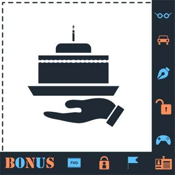 Pie icon flat Stock Illustration