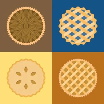 Pie icon set 스톡 일러스트