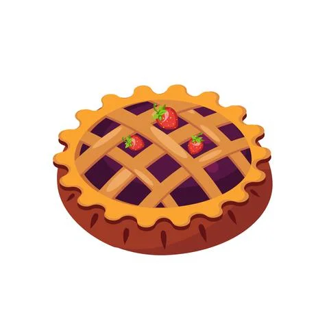 Pie icon on white background, flat design. Vector illustration Stock Illustration