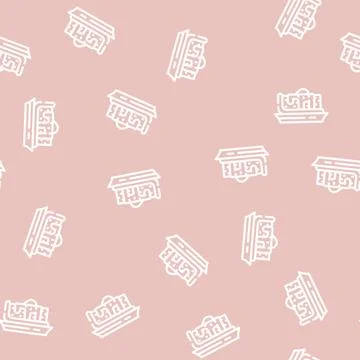 Pie with jam dessert line vector seamless pattern 스톡 일러스트