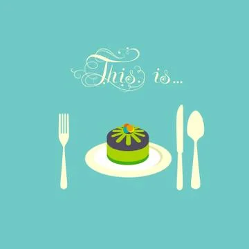 Pie lies on a plate Stock Illustration