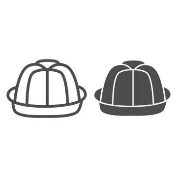 Pie line and solid icon, bakery concept, cupcake sign on white background, Baked Illustrazione stock