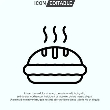 Pie line icon, outline vector logo illustration Stock Illustration