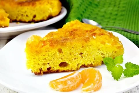 Pie mandarin on table Stock Photos