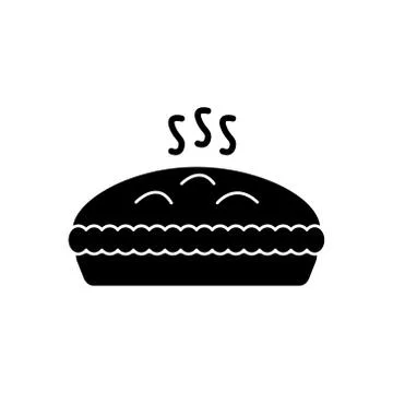 Pie with meat icon, vector illustration, black sign on isolated background Illustrazione stock