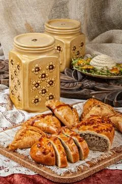 Pie With Meat Stock Photos