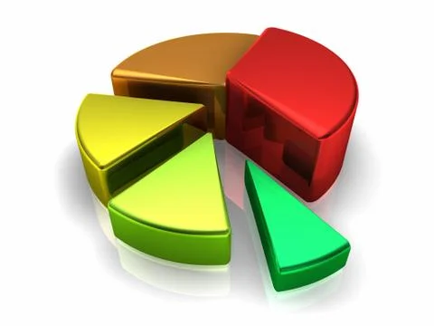 Pie metallic chart Stock Illustration