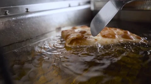 Pie or cheburek is deep-fried. Stock Footage 191875284