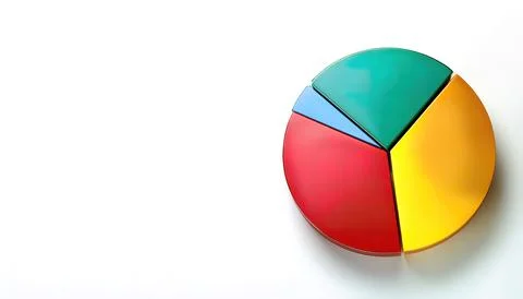 Pie or circle graph which is divided into slices to illustrate numerical pr.. Stock Photos
