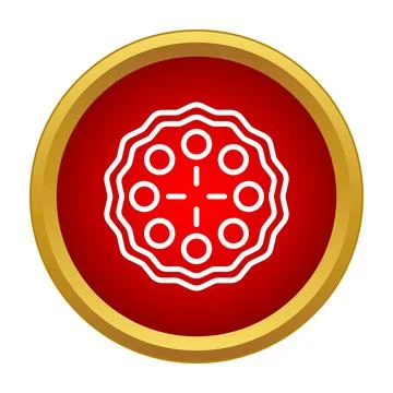 Pie outline button icon for dessert menu Stock Illustration