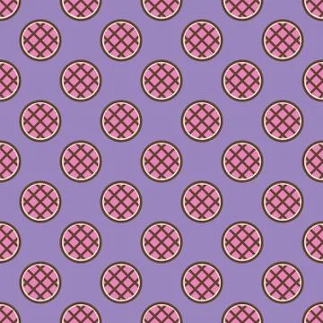 Pie pattern. Seamless vector flat food background Stock Illustration