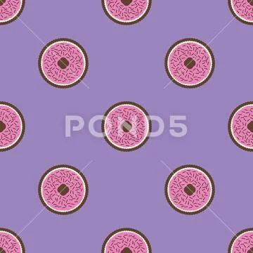 Pie pattern. Seamless vector flat food background 스톡 일러스트