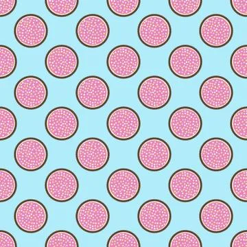 Pie pattern. Seamless vector flat food background Stock Illustration