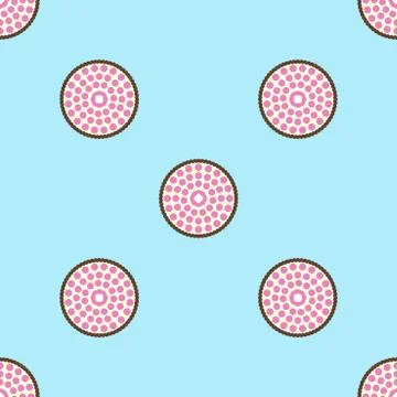 Pie pattern. Seamless vector flat food background Stock Illustration