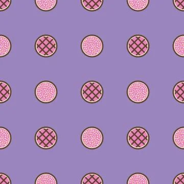 Pie pattern. Seamless vector flat food background Illustrazione stock