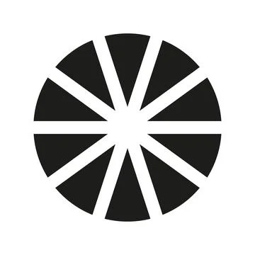 Pie, pizza chart template. Many number of sectors divide the circle on 10 equal Stock Illustration