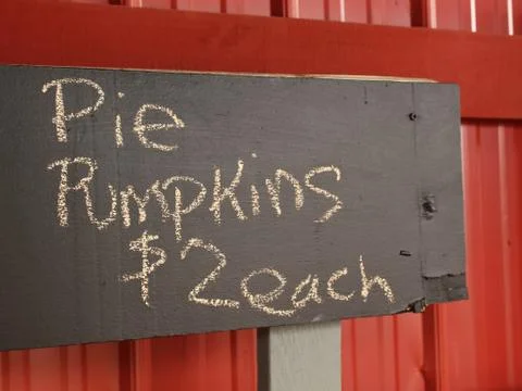 Pie Pumpkins Sale Sign Stock Photos