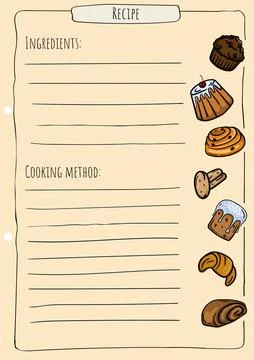 Pie recipe page template. Vector illustration イラスト素材
