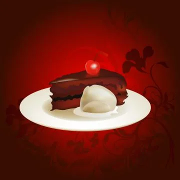 Pie on the red background Stock Illustration