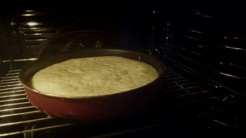 Pie rises oven and bakes Stock Footage 161632863