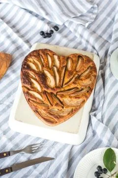 Pie in the shape of heart Stock Photos