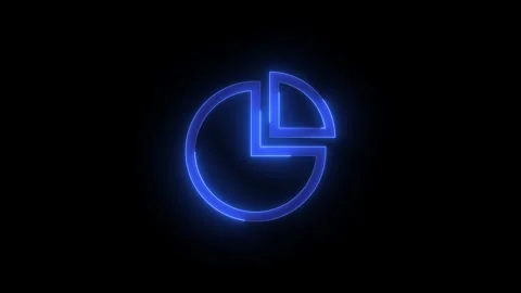 Pie single stroke icon glowing neon animation Stock Footage 289451532
