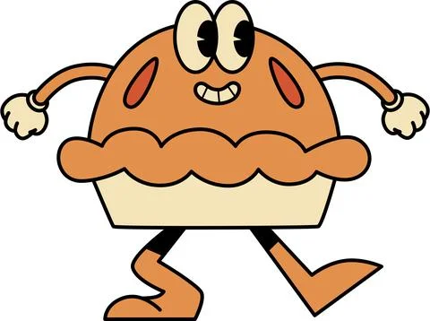 Pie Slice Character Baked Dessert Sweet Treat Stock Illustration