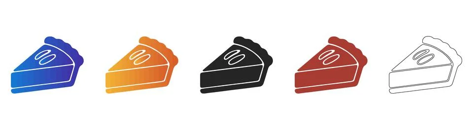Pie slice icon for bakery and seasonal dessert menu Stock Illustration