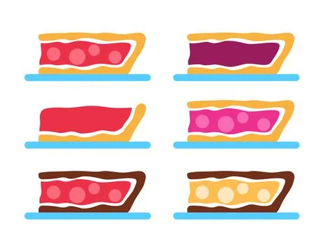 Pie slice set isolated on white background. Stock Illustration