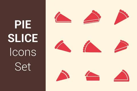 Pie Slices icons Set. Stock Illustration