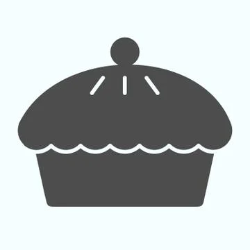 Pie solid icon. Apple or cherry hot tasty cake. Bakery vector design concept Stock Illustration