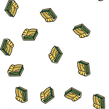 Pie with spinach vector seamless pattern Stock Illustration