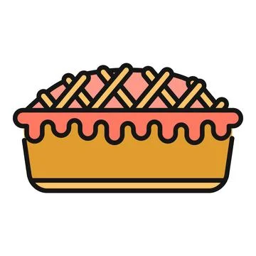 Pie tart dessert in baking dish icon Stock Illustration