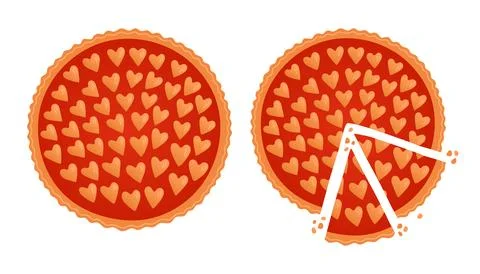 Pie top view. Cooked tasty round food pastry pie desserts exact vector Stock Illustration