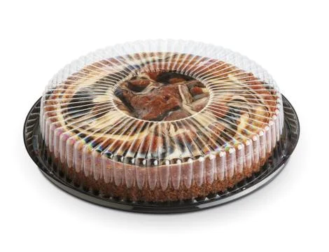Pie in transparent box Stock Photos