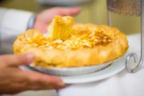 Pie in a tray Foto stock