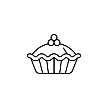 Pie vector icon. Food icon line style Stock Illustration