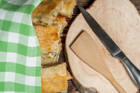 Pie with vegetables Stock Photos