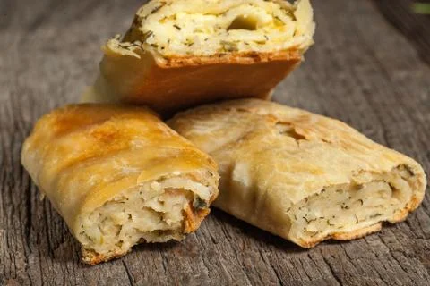 Pie with vegetables Stock Photos