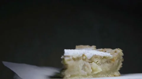 Piece of apple pie Stock Footage 68908956