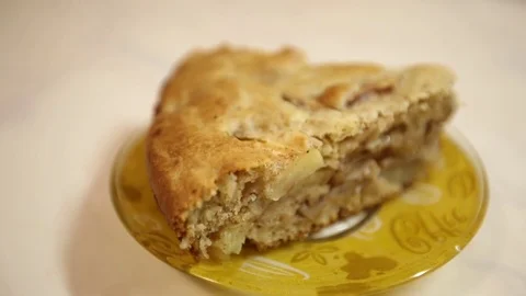 A piece of an apple pie. Stock Footage 70240055