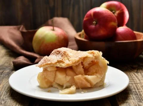 Piece of apple pie Stock Photos